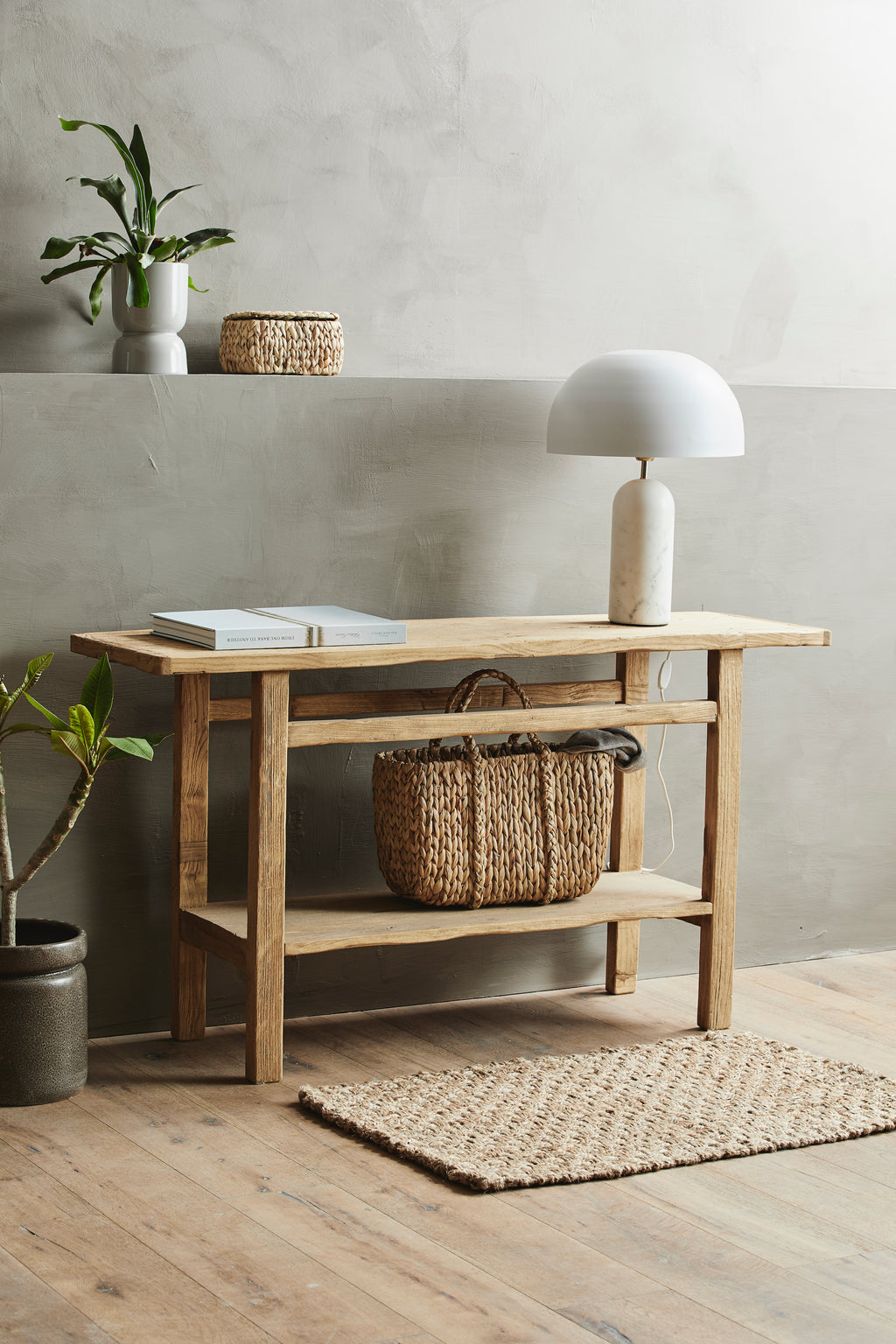 ATLAS table lamp with white marble