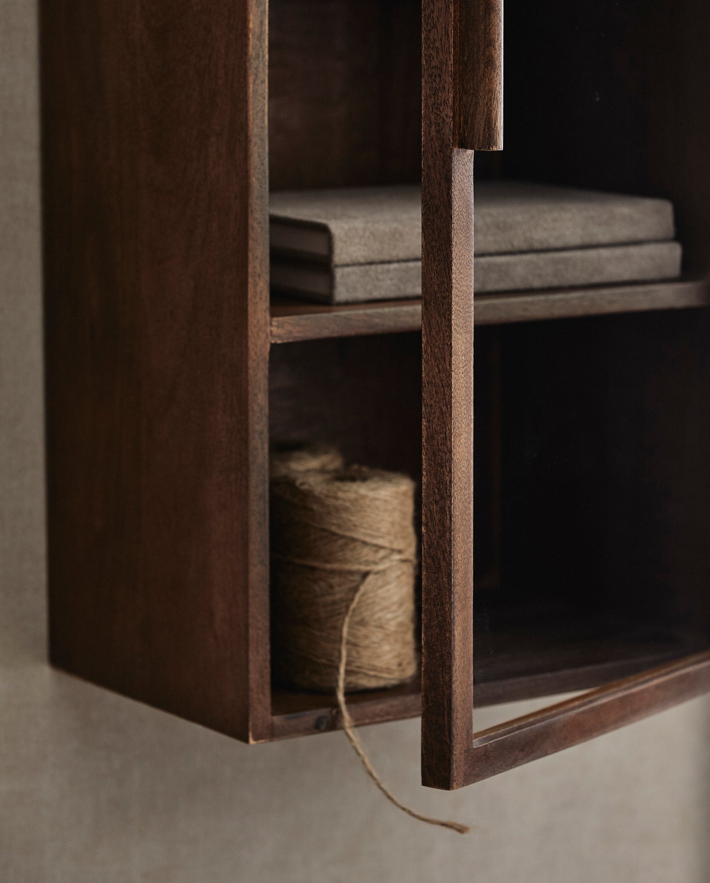 NANGO WALL CABINET, 2 DOOR, DARK BROWN