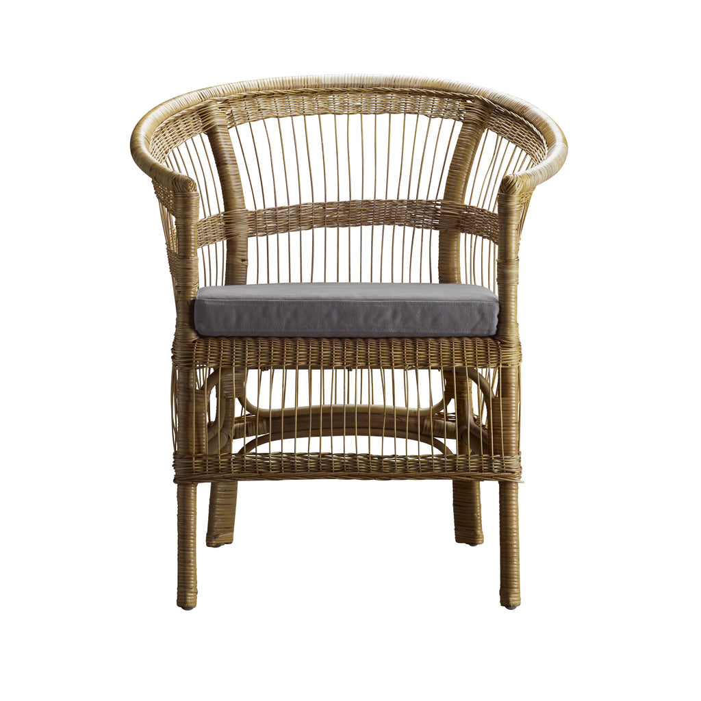 PALMA CHAIR IN RATTAN | WHITE, SAND, GREY OR BLACK CUSHION