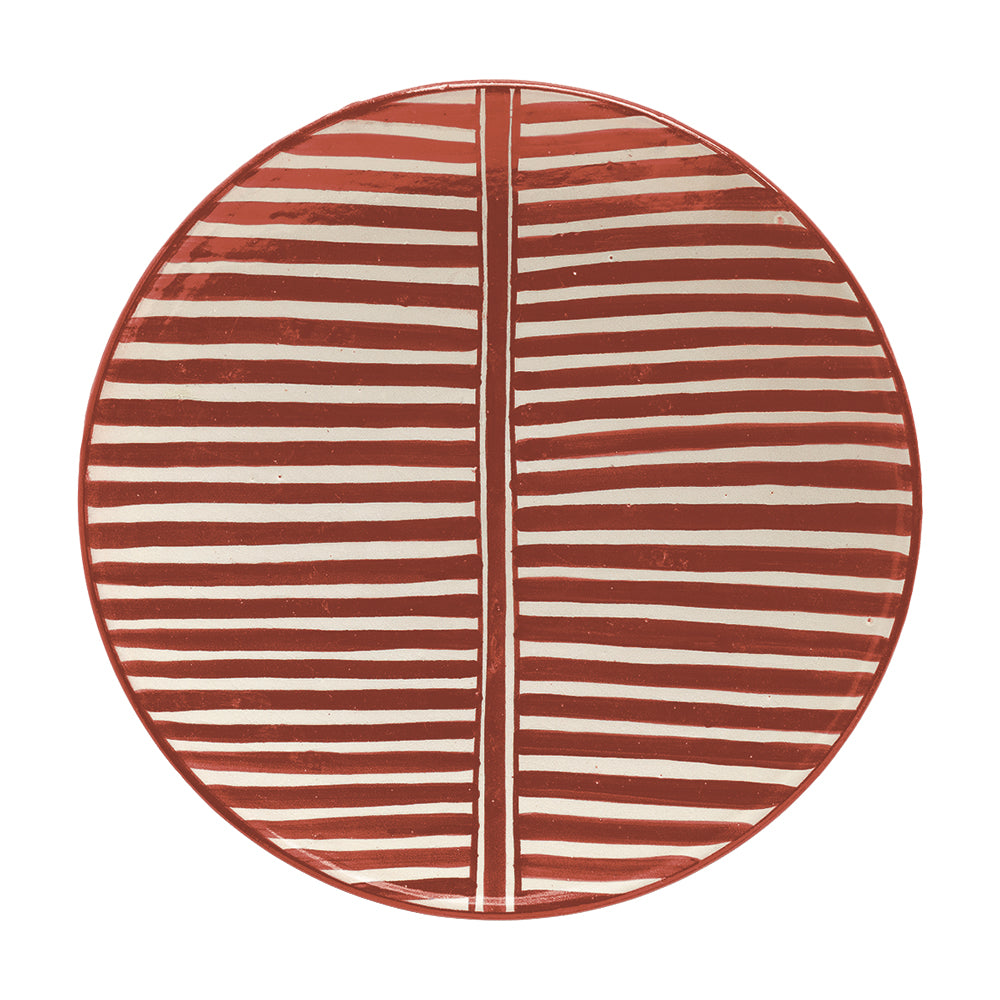 MAROCCO STRIPE PLATE Ø 25 CM, CLAY WALNUT