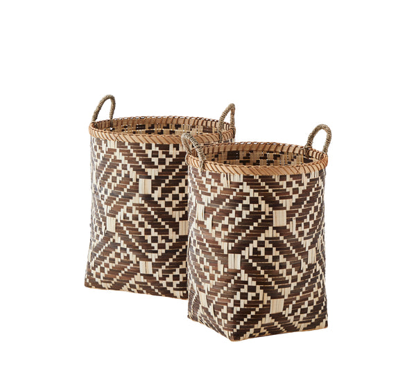 PATTERNED BAMBOO BASKETS, Ø 30, Ø 36