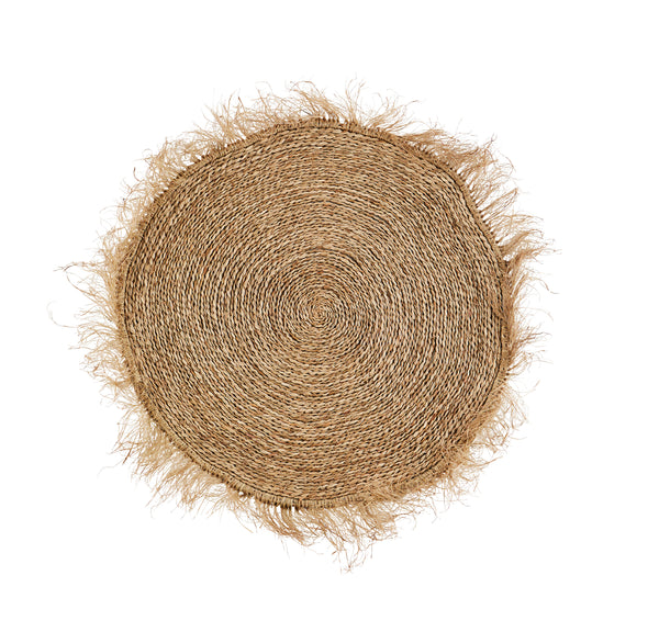 ROUND SEAGRASS RUG WITH FRINGES, Ø 120 CM