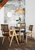 WOODEN DINING CHAIR WITH RATTAN