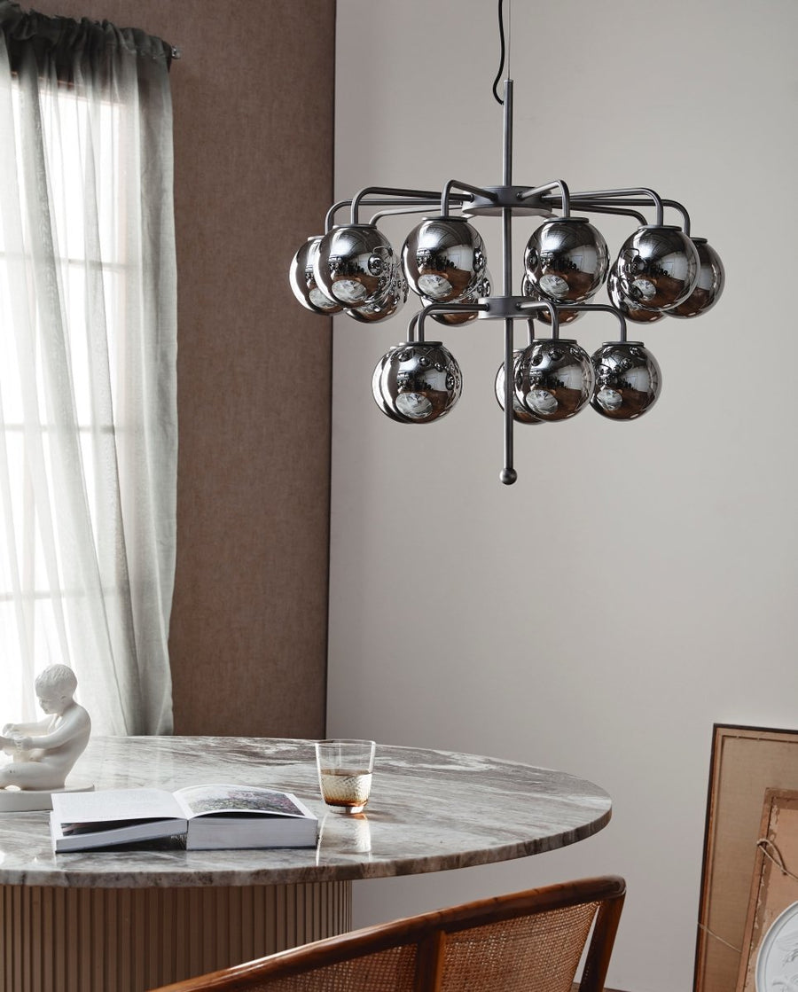 PALMA CHANDELIER, METALLIC