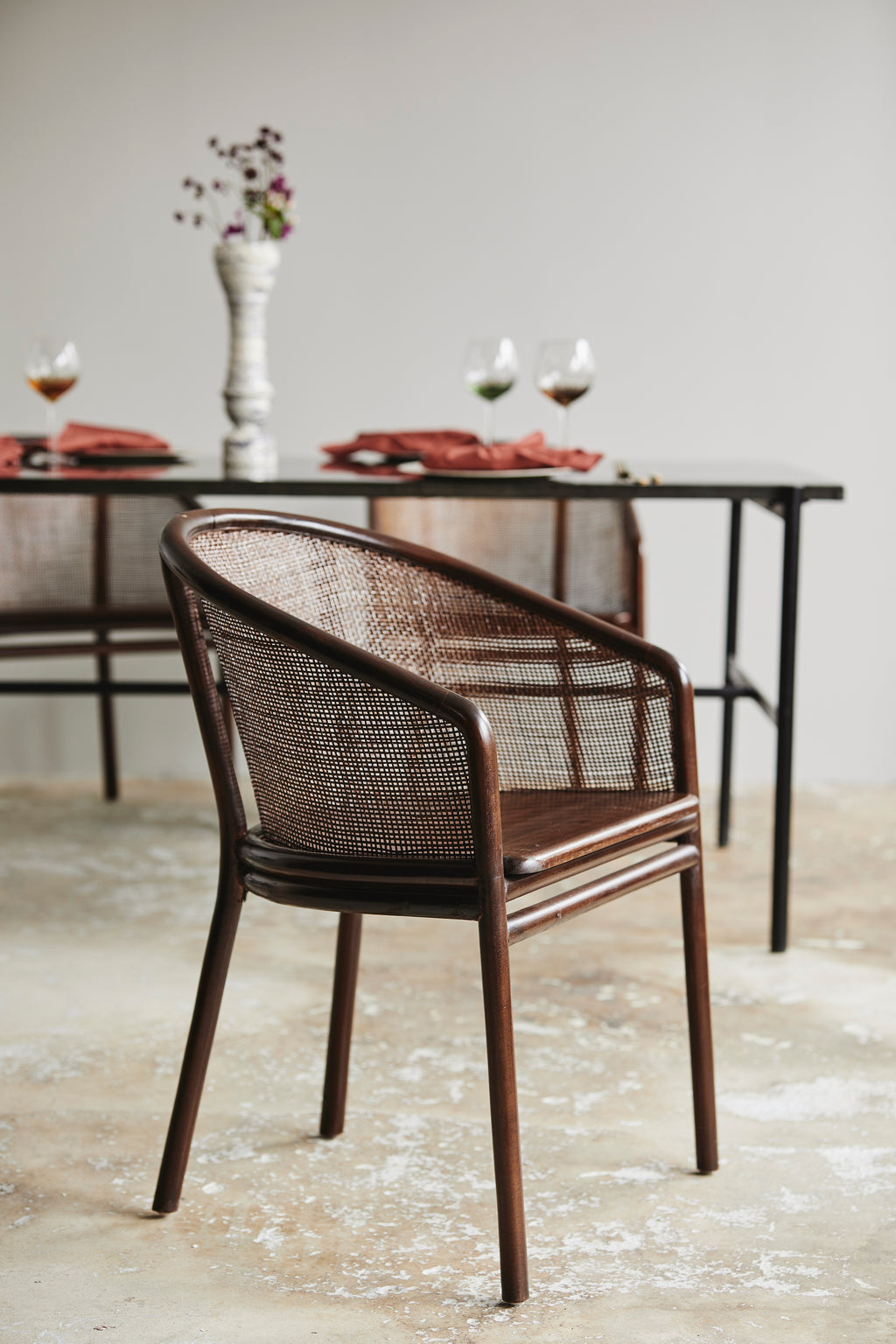 MOSSO TEAK dining chair, dark brown