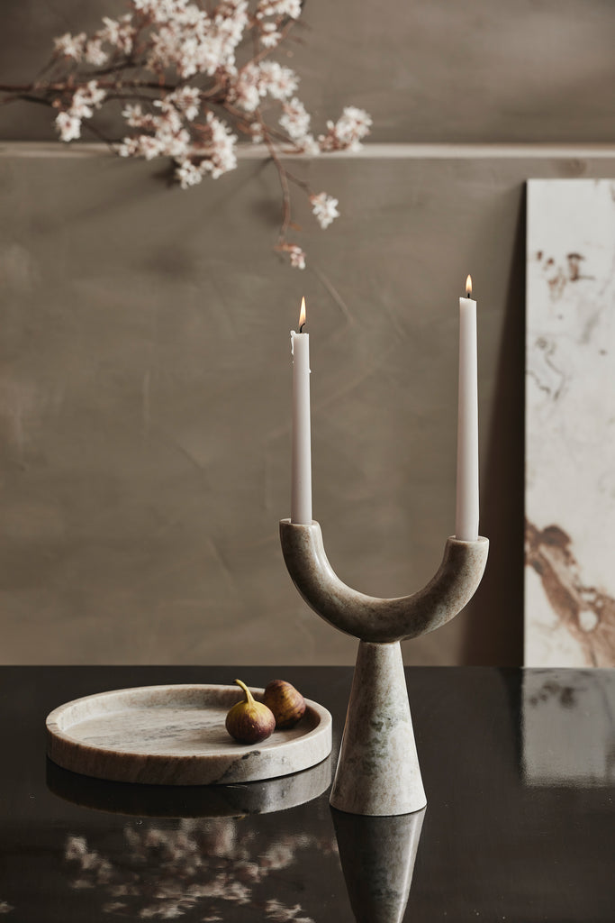 RIF candle holder, marble, for 2 candles