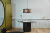 ERIE BLACK round dining table, marble top, Ø 140