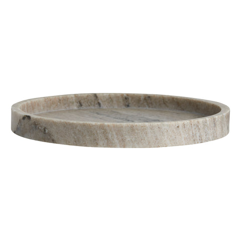VINGA tray, brown marble, Ø 28